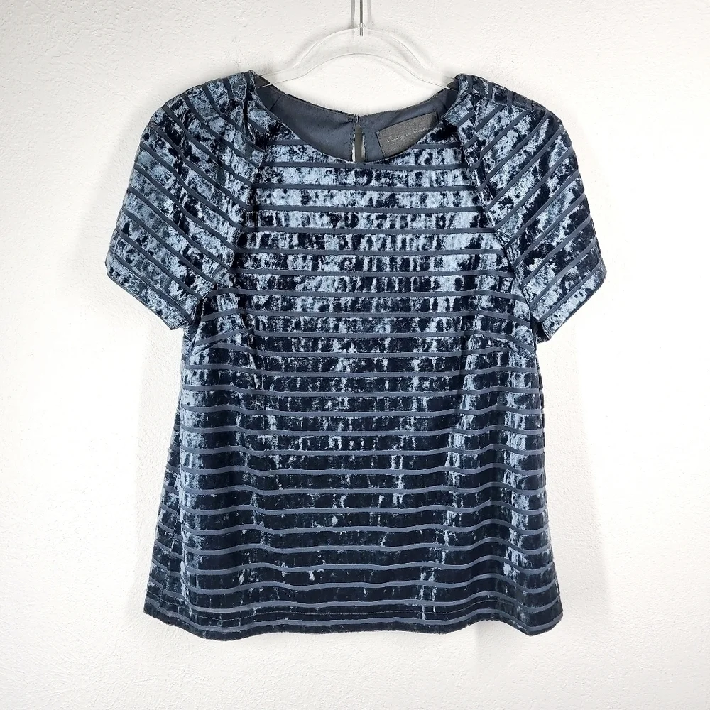 SUNDAY IN BROOKLYN VELOUR STRIPED TOP